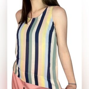 💥LOFT Multicolor Stripes Sleeveless Tank Top M